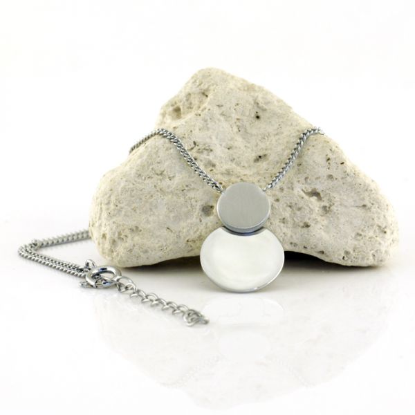 Collier Damen Edelstahl Gravurfläche 42+3 cm NEU