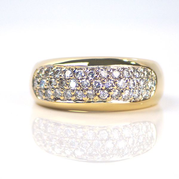 Gelbgold 585er Bandring mit Diamant Besatz im Brillantschliff GR 56 (61/17)