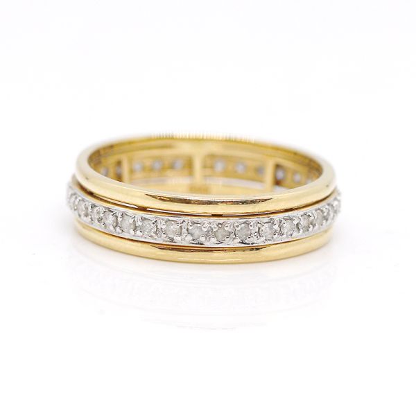 Memoire Ring 585er Gold "Eternity" bewegliche Brillantschiene ca. 0,47 Ct GR 66 (22501)