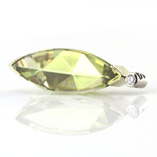 Citrin Diamant Anhänger 585er Gelbgold / Weißgold Goldschmiedearbeit (7377)