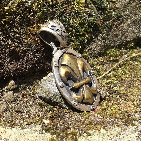 JJJ LA Anhänger "SMALL LILY BRONCE GOLD" 925er Silber kombiniert mit Bronze