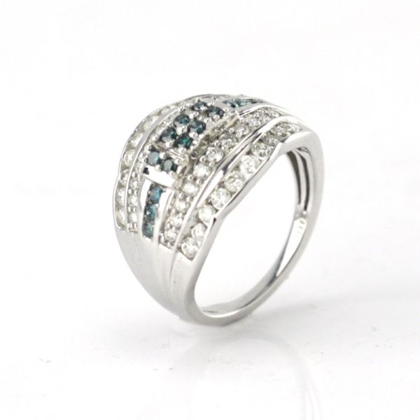 Cocktail Brillant Ring 585er Weißgold 0,86 Ct Diamanten im Brillantschliff GR 54 NEU (6679)