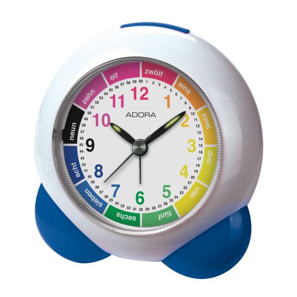 Kinder Quartz Wecker blau Adora Lernuhr PT103-1500 NEU