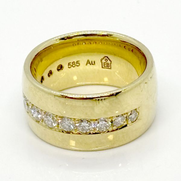 Diamant Ring 585er Gold Goldschmiedearbeit 0,90 Ct Diamnten im Brillantschliff Ringgröße 52 (34368)
