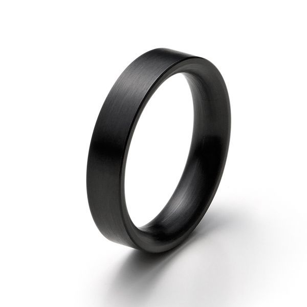 monomania Ring PURE Edelstahl PVD schwarz comfort fit 5mm