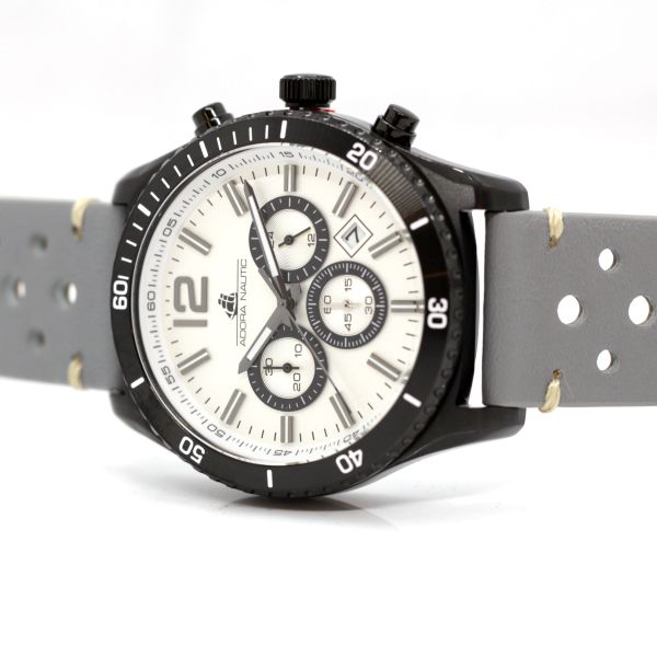 Adora Nautic Herren Chrono Edelstahl IP Balck Ø 44 mm AN2275 NEU