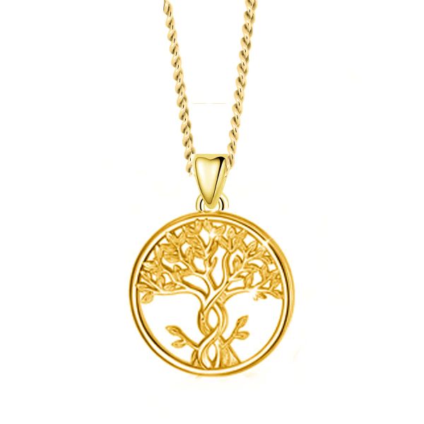 Anhänger "Lebensbaum" 925er Silber vergoldet Ø 20 mm BPRETL02-G NEU
