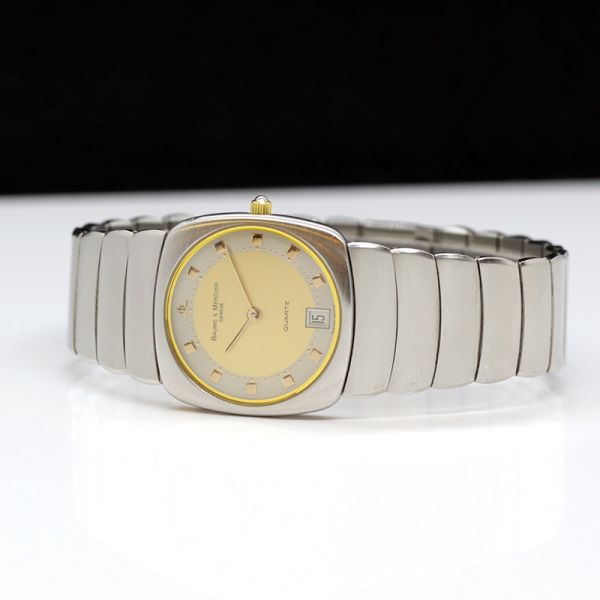 Baume & Mercier Herrenarmband Uhr Quarz Bi Color zweiteiliges Gliederarmband Ref. 5743.3 (15264)