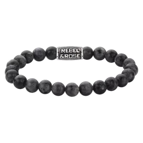 Rebel & Rose Armband "Grey Seduction Vintage" 8 mm RR-80097-V-M 17,5 cm NEU