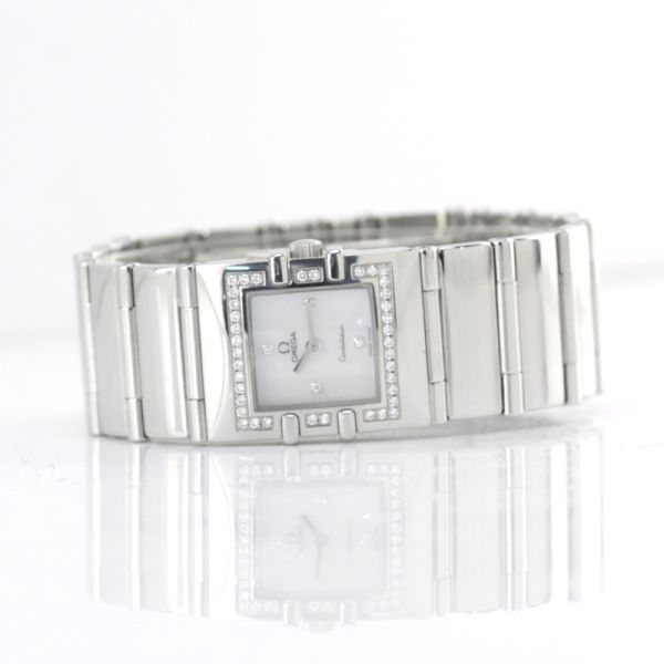 Omega Constellation Damen Armbanduhr Edelstahl Diamant Besatz Quarz Ref. 15287600 (7294)
