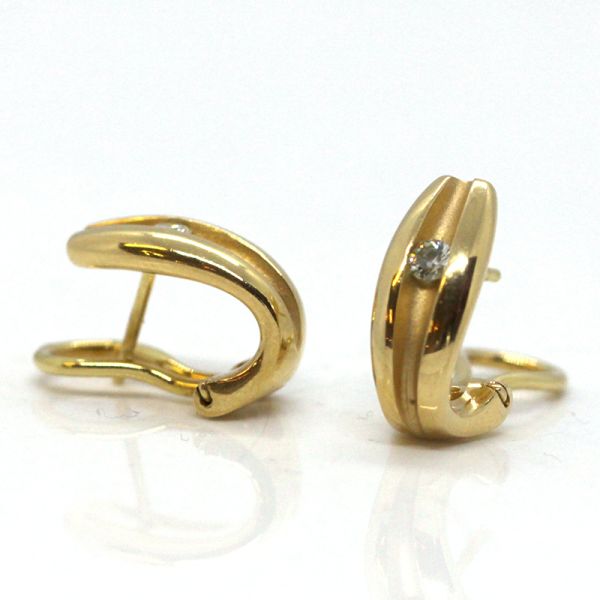 Diamant Ohrstecker Clips 750er Gelbgold ca. 0,18 Ct im Brillantschliff (14673)