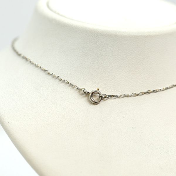 Weißgold Collier 750er mit Diamanten Art Deco (23654)