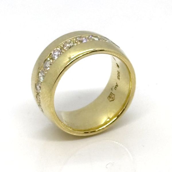 Diamant Ring 585er Gold Goldschmiedearbeit 0,90 Ct Diamnten im Brillantschliff Ringgröße 52 (34368)