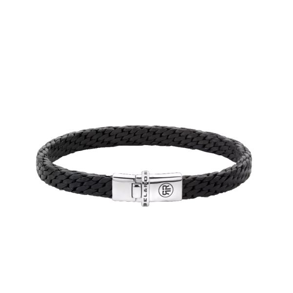 Rebel & Rose Armband "Woven Small Black" 925er Silber 21 cm RR-L0159-S-L NEU