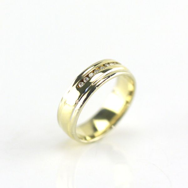 Bi Color Bandring mit 15 Diamanten im Brillantschliff 585er Gold GR 55 (2225)