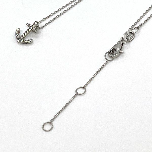 Halskette "Anchor" 925er Silber mit Anker Anhänger und funkelden kleinen Zirkonia 40,5-44 cm (PF3873