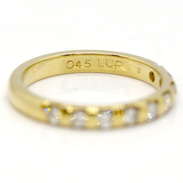 Halbmemoire Ring 750er Gelbgold 0,45 Ct Diamanten im Brillantschliff GR 56 (14423)