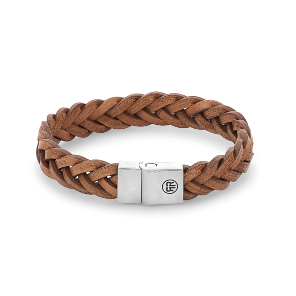 Rebel & Rose Armband "Full Metal Braided Cognac Matt" 17,5 cm RR-M0030-S-M NEU