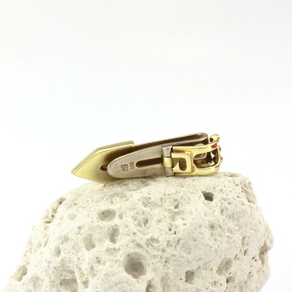 Revers Anstecker Krawattenklammer Bi Color 585er Gold mit Diamanten (1647)