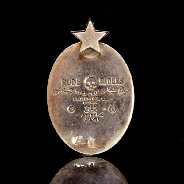 Anhänger Oval "SKULL" in 925er Silber 28 x 42 mm by Rude Riders NEU