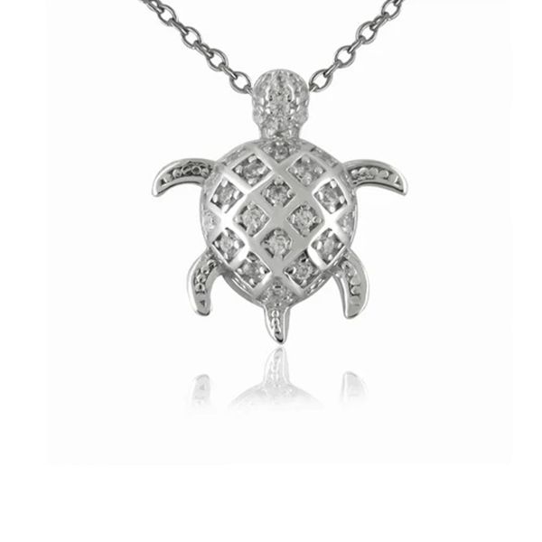 Anhänger "Schildkröte" 925er Silber rhodiniert Kubic Zirkonia BP06377