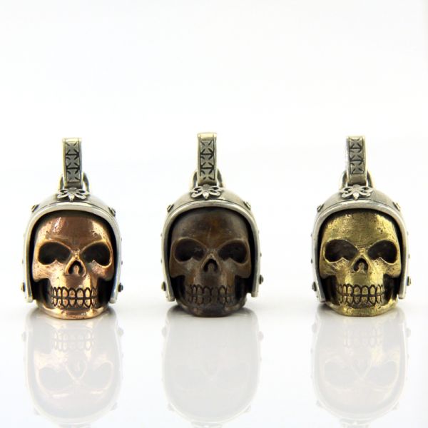 JJJ LA Anhänger Herren "BIKER SKULL BLACK" 925er Silber Bronze geschwärzt NEU