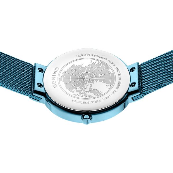 BERING Damen Armbanduhr Classic blau poliert / glänzend 14531-388 NEU