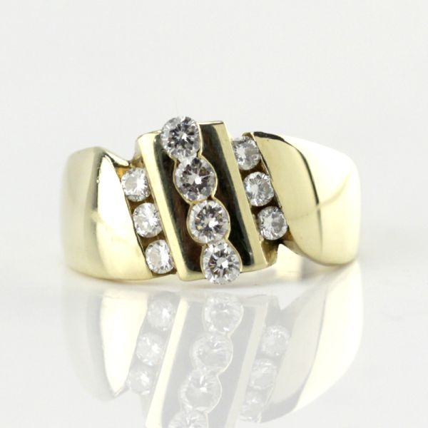 Diamant Damen Ring 750er Gelbgold 0,36 Ct Diamnaten im Brillantschliff GR 58 (6858)