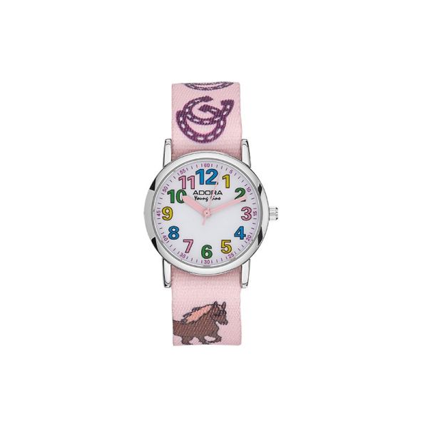 Adora Youngline Kinder Armbanduhr mit farbigem Durchzugsband AY4455