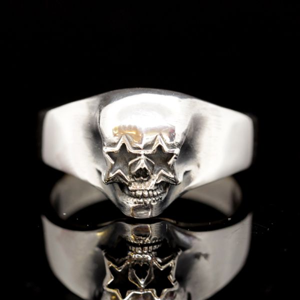 Ring "STAR SKULL" 925er Silber Gr 58 NEU