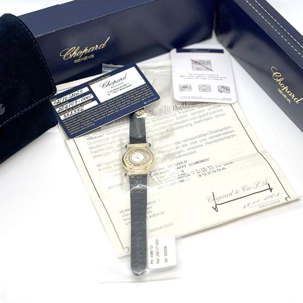 Chopard Genéve Happy Diamonds Damen Armbanduhr 750er Gelbgold 0,28 Ct Brillanten (33527)