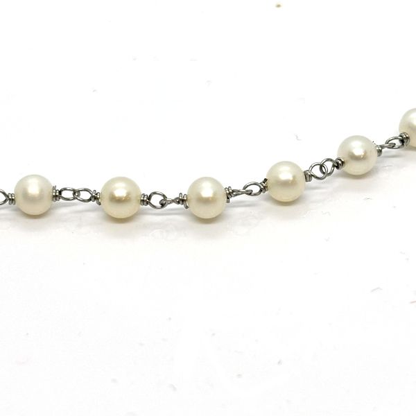 monomania Halskette"Audrey" Edelstahl SW Perle 45 cm 43900-45 NEU