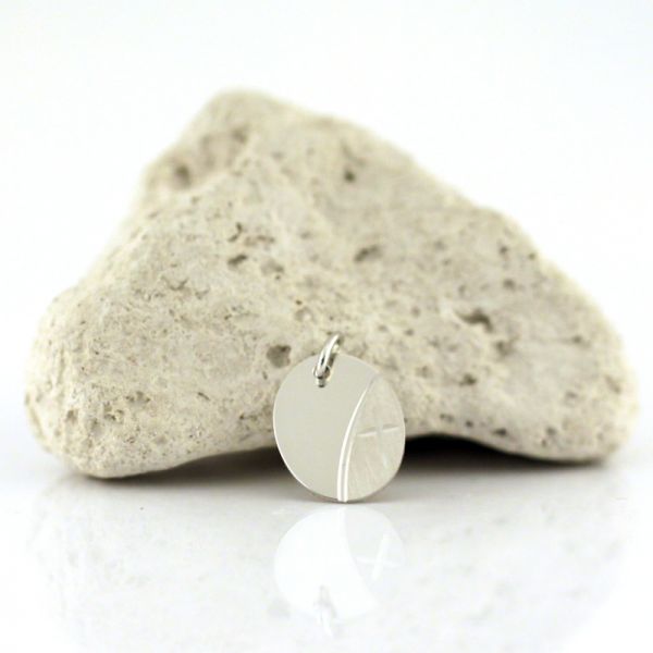 Kreuzanhänger mit Gravurfläche 925er Silber rhodiniert Oval 12x14 mm PR8805A NEU