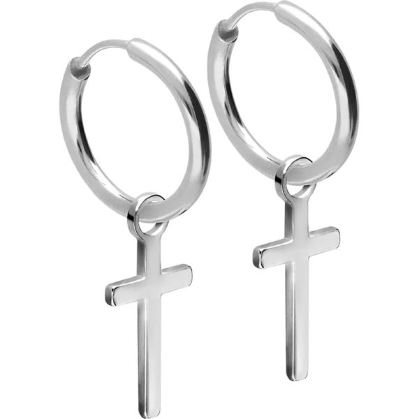 Creolen bewegliches Kreuz Chirurgenstahl 316L silber CSO353-SI-2-10 NEU