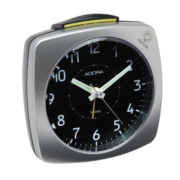 Wecker Quarzwecker silber/schwarz Blinking Light SQ839SP NEU