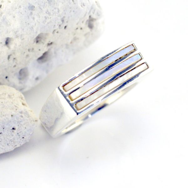 ESPRIT Damen Ring 925er Sterling Silber Perlmut Einlage GR 56 (134)