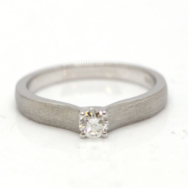 Brillant Ring 900er Platin 0,20 Ct Diamant im Brillantschliff GR 54 NEU