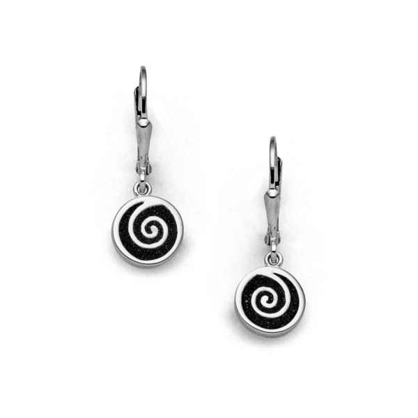 DUR Ohrhänger "Lavasandspiralle 2.0" 925er Silber rhodiniert Lavasand O5217 NEU
