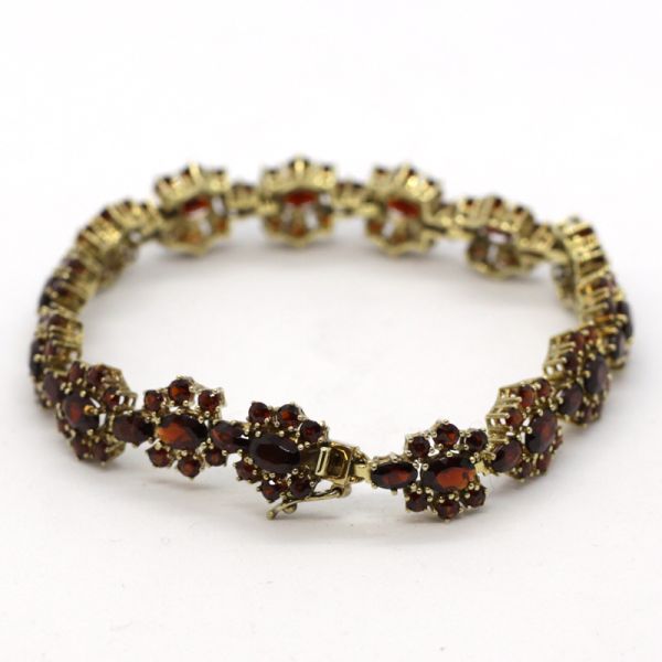 Armband Granat Gliederarmband 333er Gelbgold 190 mm (5297)