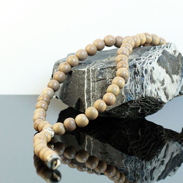 JJJ LA Gebetskette Triangle Kette Rosenkranz Ebenholz Helllbraun 925er Silber