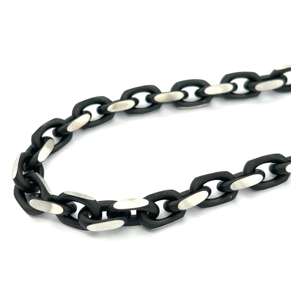 Herrencollier Edelstahl IP black 55 cm ST-00431C NEU