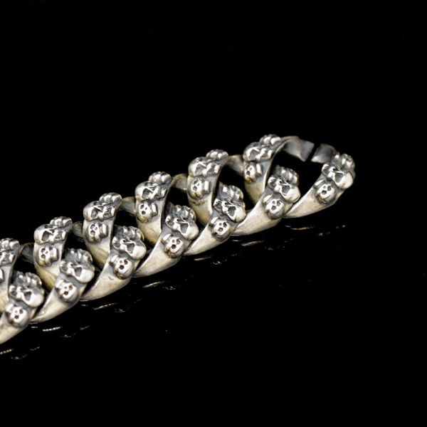 Armband Panzerarmband "SKULLS" 925er Silber versteckte Schließe 18 x 220 mm NEU