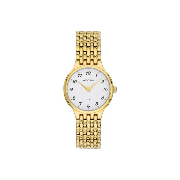 Adora Trends Damen Armbanduhr AT5646 Titan goldfarbend NEU