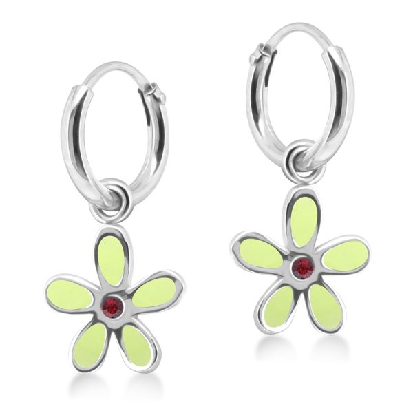 Kinder Ohrhänger "Blume" 925er Silber emalliert rhodiniert ES90029680 NEU