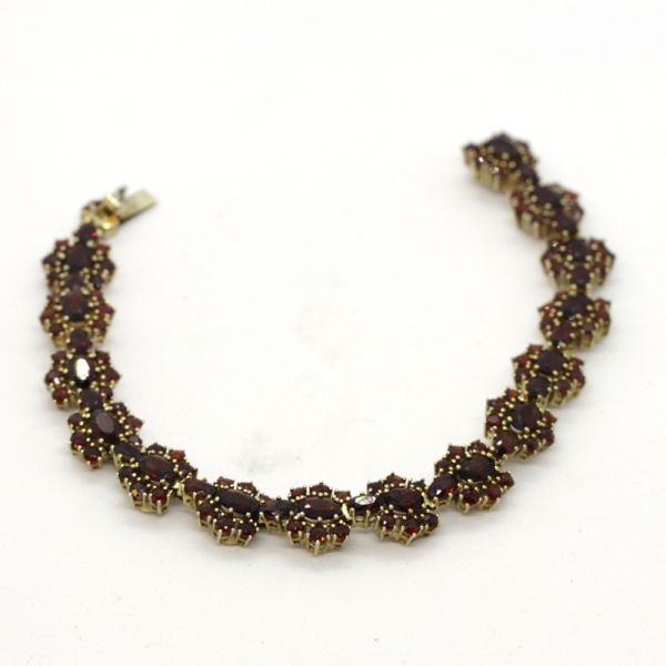 Armband Granat Gliederarmband 333er Gelbgold 190 mm (5297)