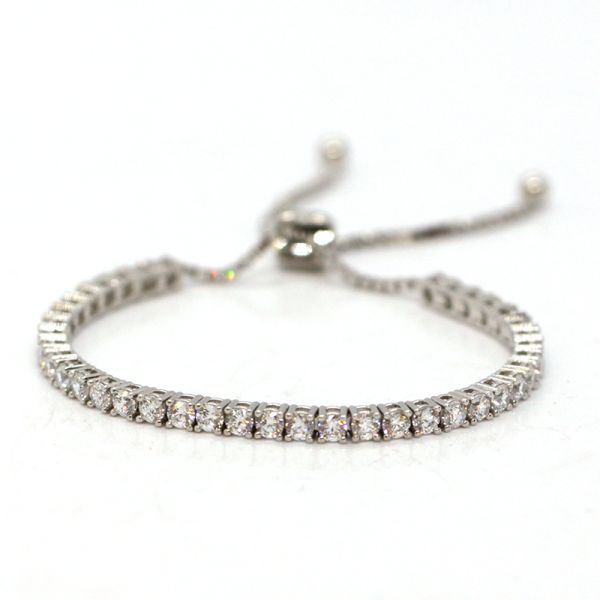 Tennis Armband Zugband "HEART" 925er Silber rhodiniert funkelnde Zirkonia max.23 cm NEU