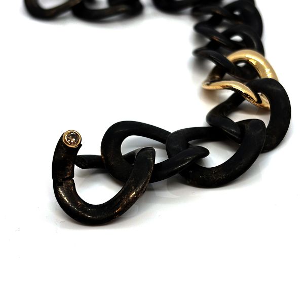 IsabelleFa Panzer Armband Bronze 750er Roségold mit 0,15 Ct Cognac Brillant