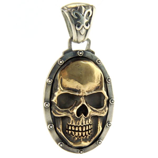 JJJ LA Anhänger "BIG SKULL BRONCE" 925er Silber Bronze Herren NEU