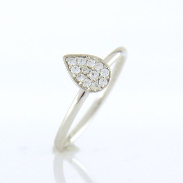 GOOIX Zierlicher Damen Ring Rund 925er Silber Zirkonia GR 54 NEU UVP.: 35,-