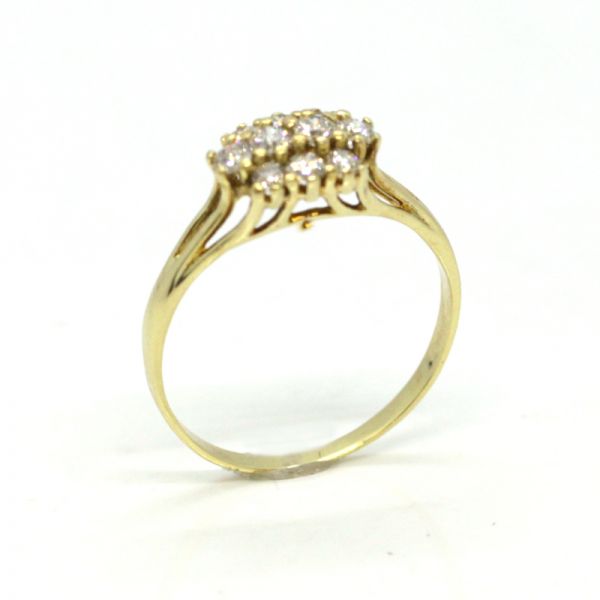 Diamant Ring 585er Gelbgold 10 Diamanten im Brillantschliff 0,5 Ct GR 60 (6798)